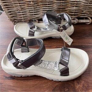 Teva Christian Cowan XLT2 glitter silver and gray sandals NWOT